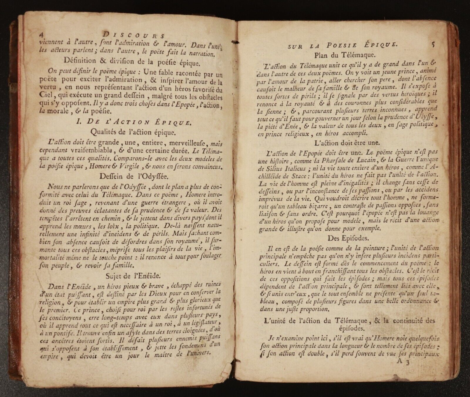 1804 Les Aventures de Télémaque by M. De Fenelon Antiquarian Literature Book
