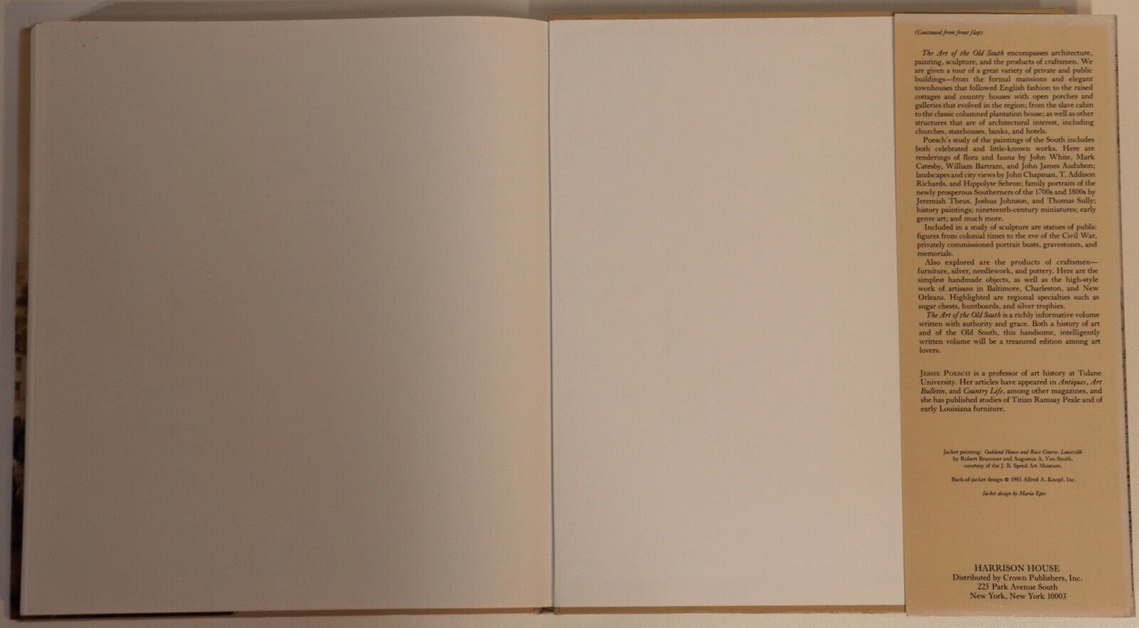 1983 The Art Of The Old South Vintage American Art & Architecture Book
