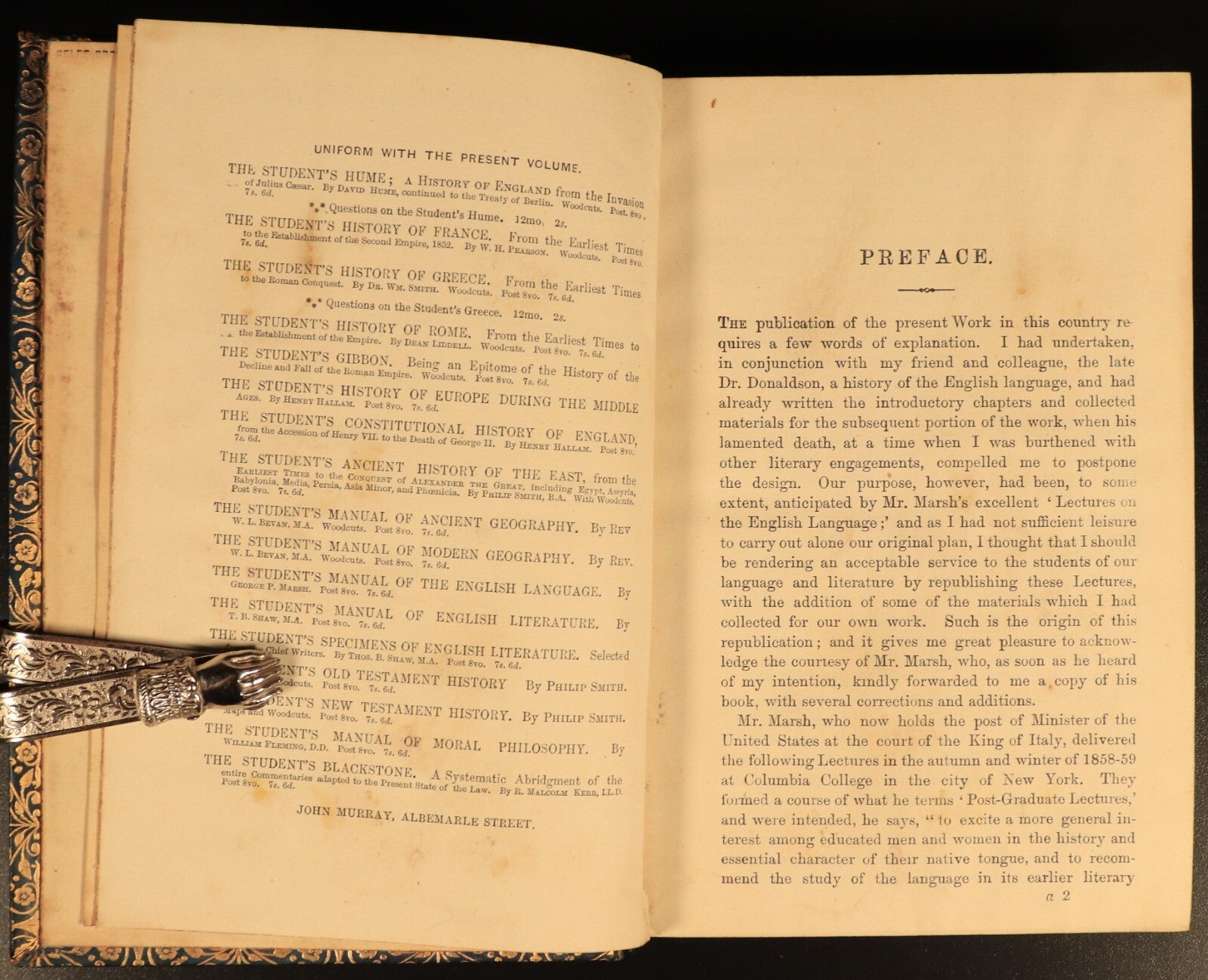 Lectures On The English Language by George P Marsh 1880 Antique Reference Book