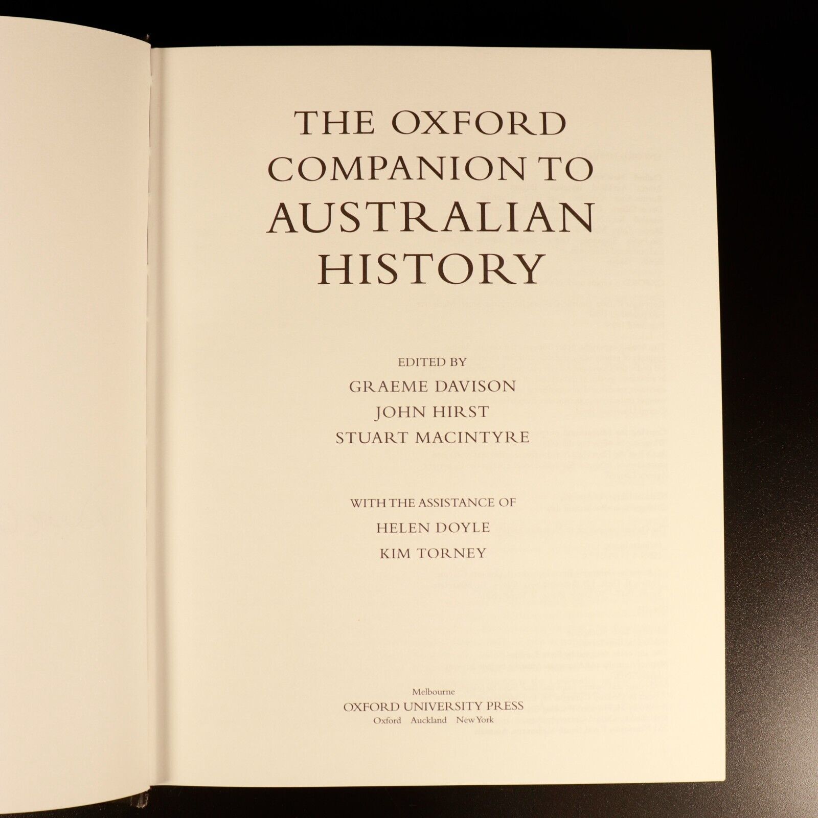 The Oxford Companion To Australian History by Graeme Davison Reference Book