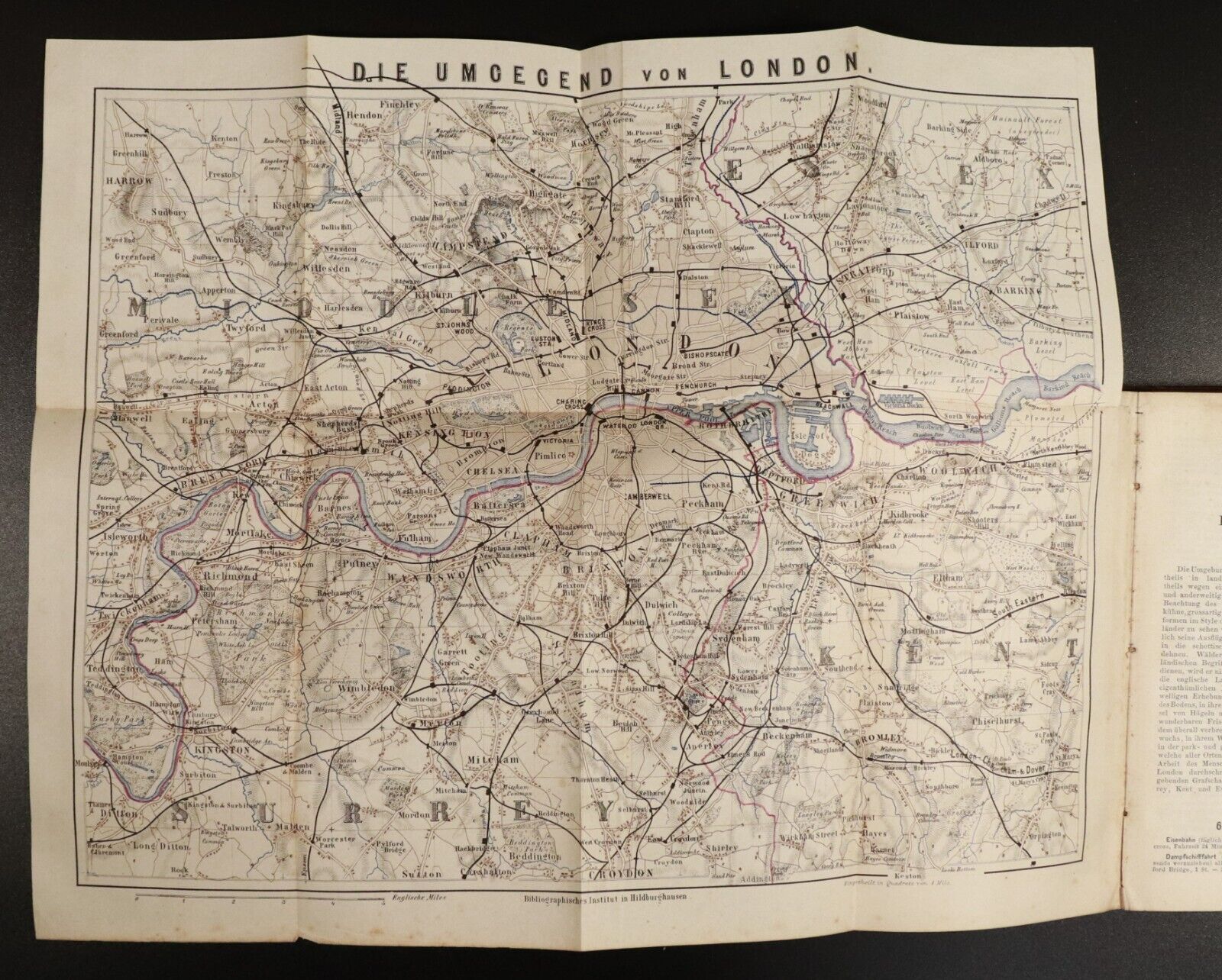 1871 London England und Schottland by Ravenstein Antiquarian Travel Guide w/Maps