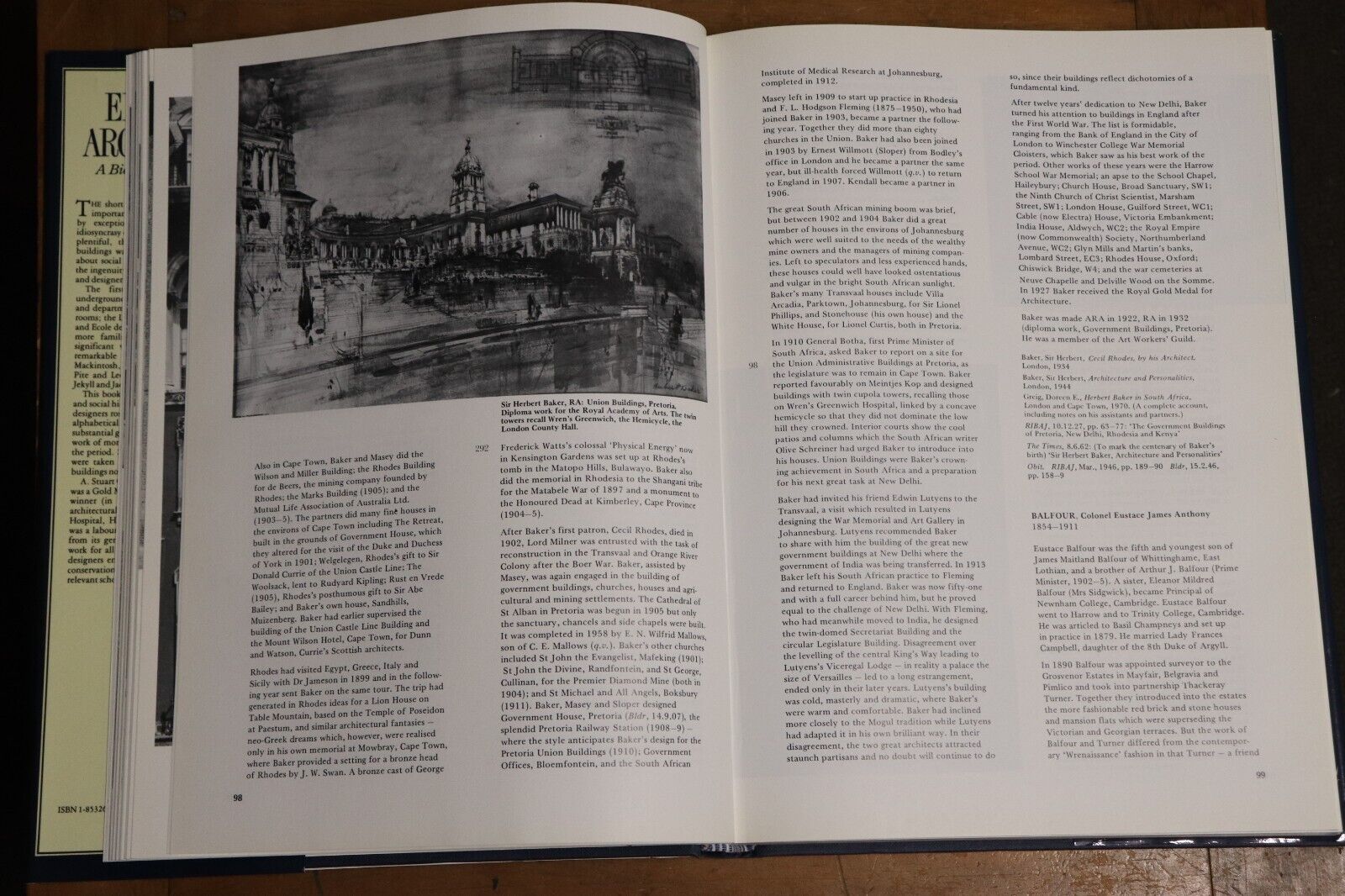 1988 Edwardian Architecture: A Biographical Dictionary Architect Reference Book