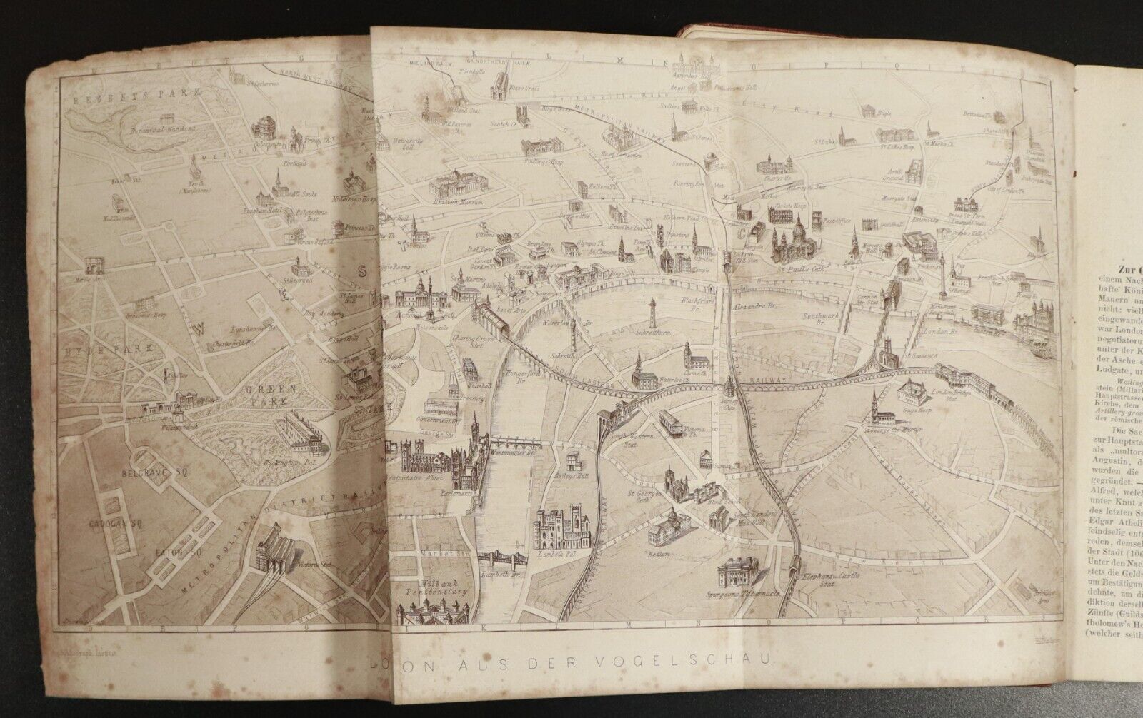 1871 London England und Schottland by Ravenstein Antiquarian Travel Guide w/Maps
