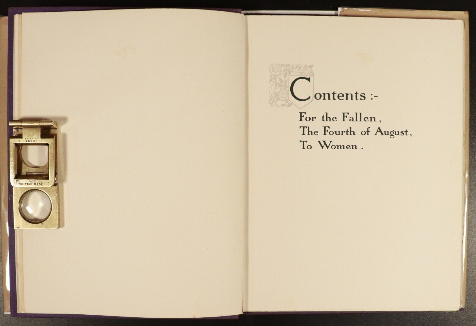 c1917 For The Fallen & Other Poems by Laurence Binyon 1st Ed Antique Poetry Book