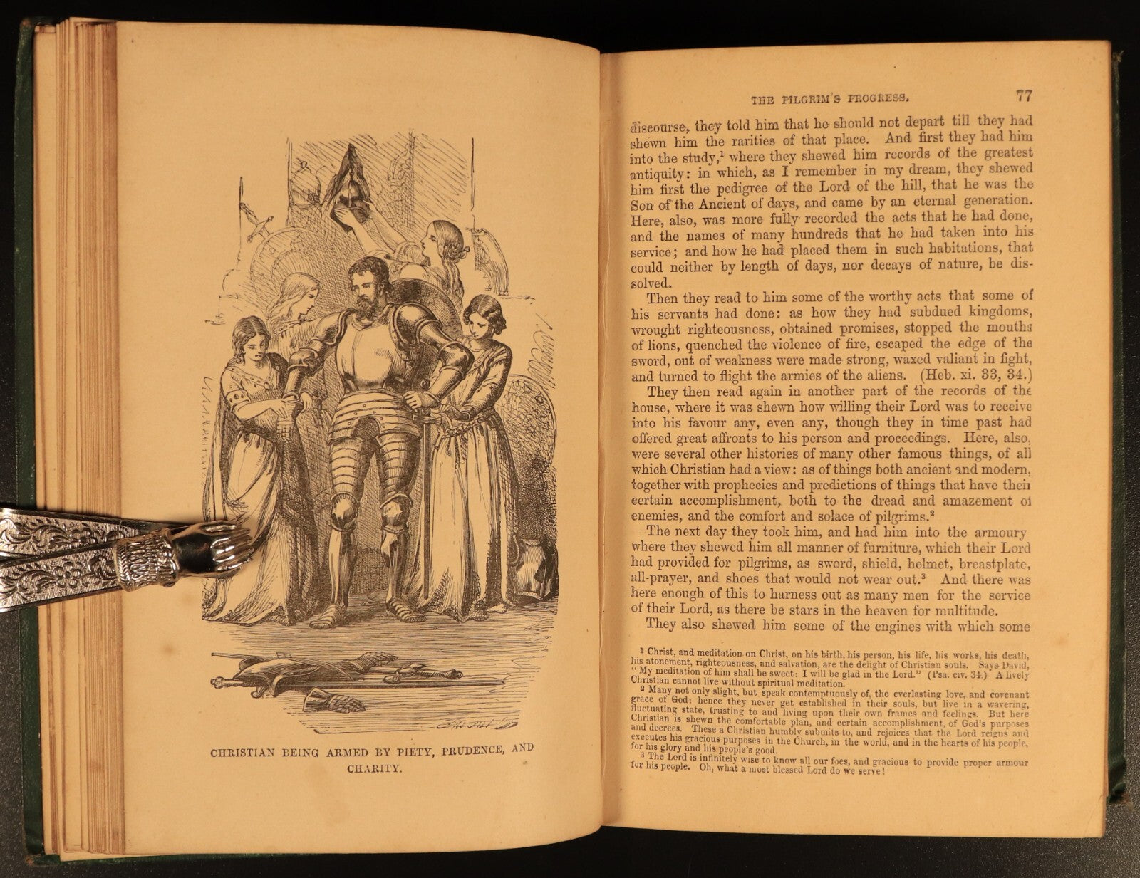 c1880 The Pilgrim's Progress by John Bunyan Antique Illustrated Christian Book