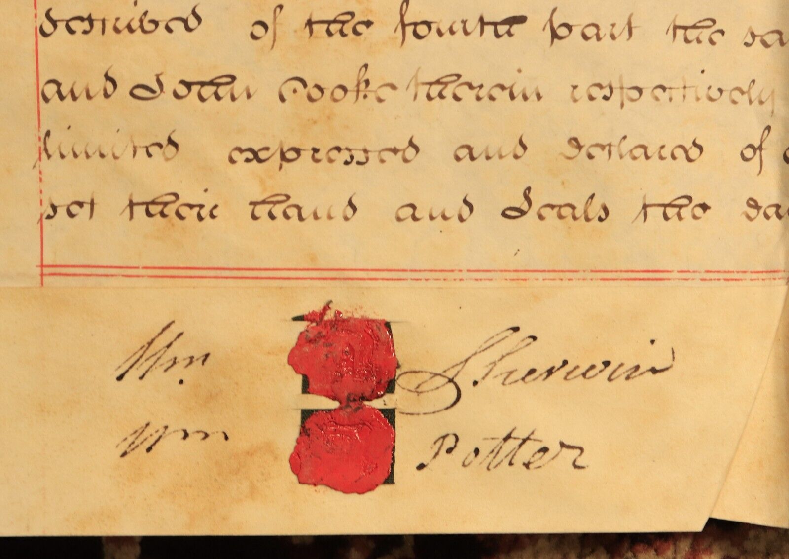 1824 Indenture Conveyance English Legal Document Manuscript Vellum Lease