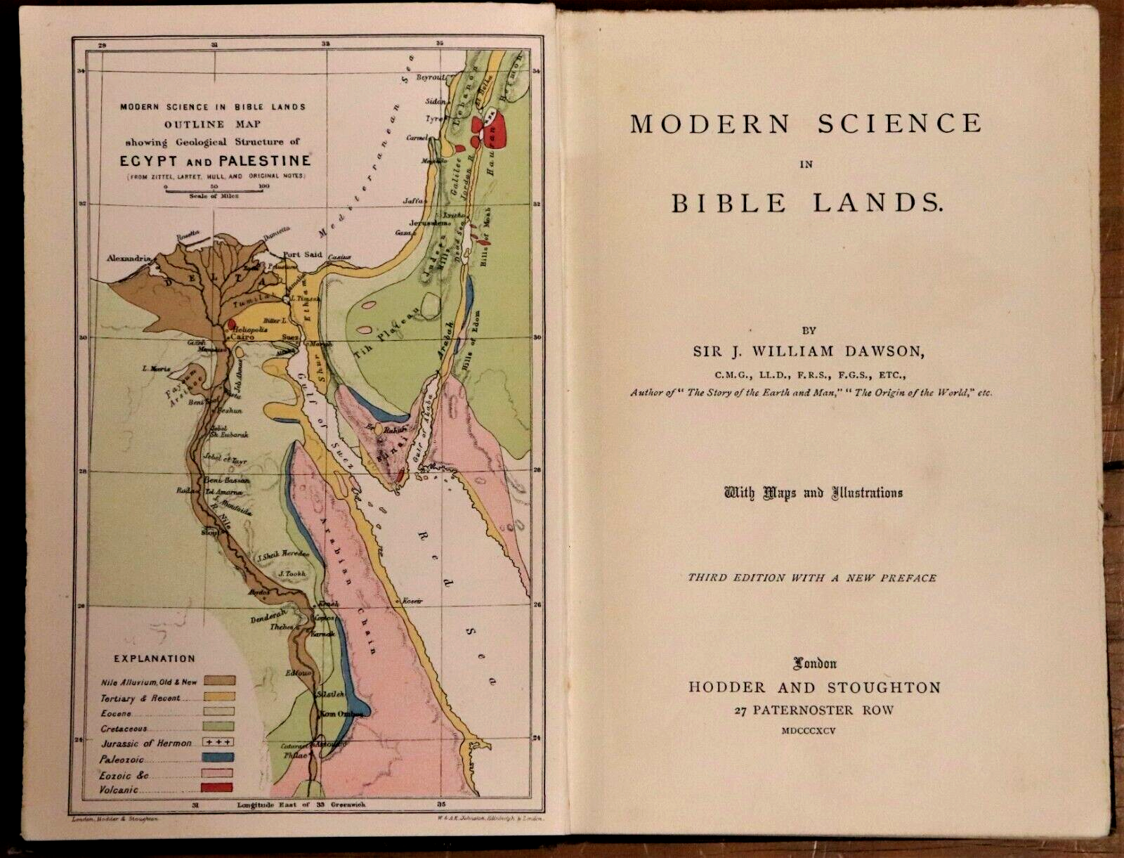 1895 Modern Science In Bible Lands by John Dawson Antique History Book Palestine