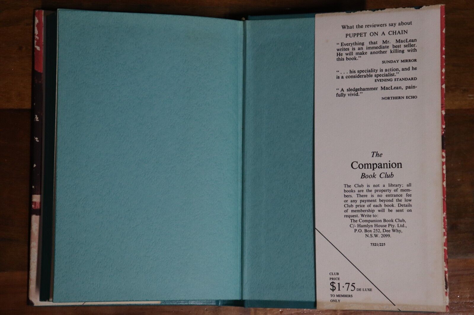 1969 Puppet On A Chain by Alistair MacLean 1st Edition Vintage Fiction Book