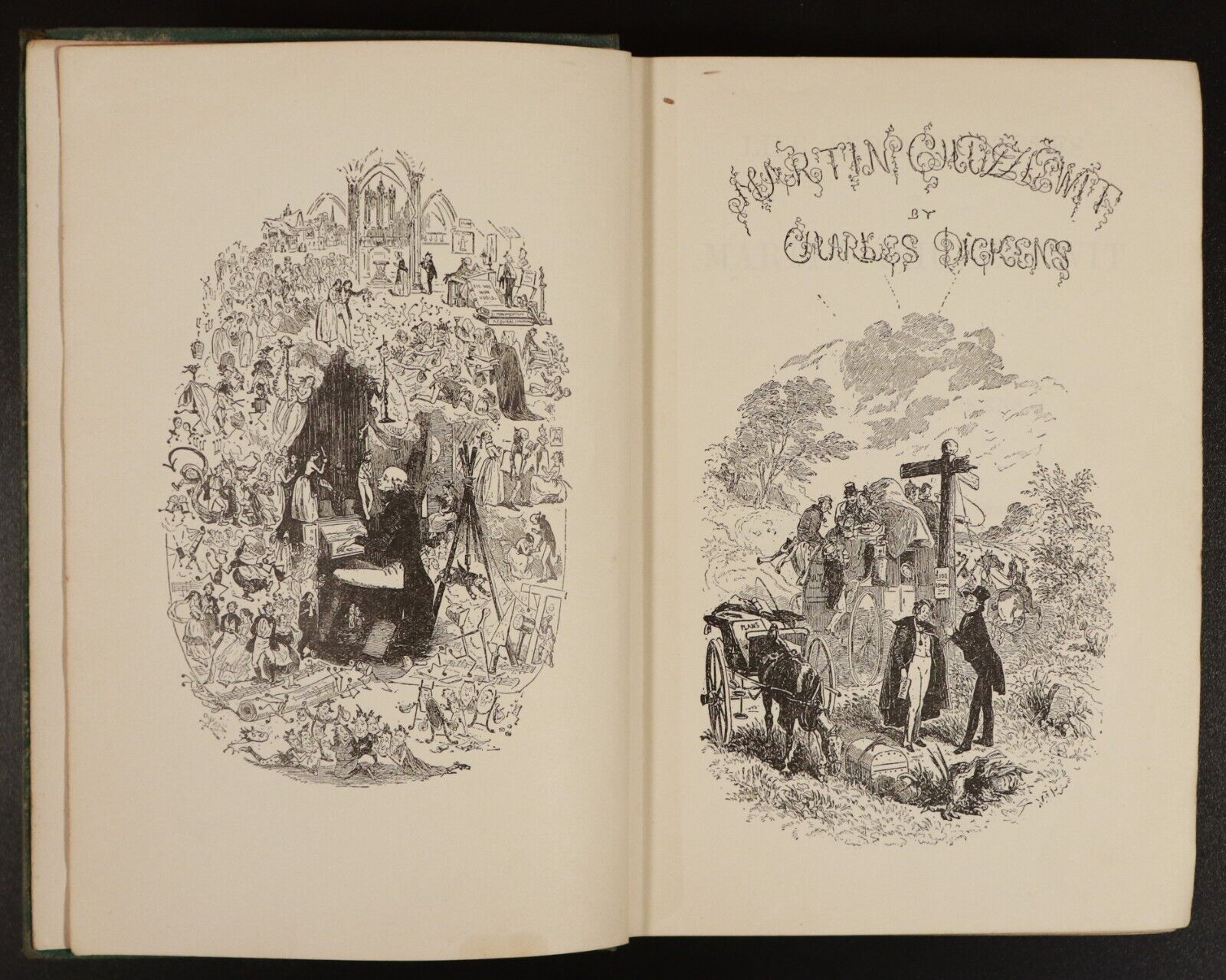 1922 Martin Chuzzlewit by Charles Dickens Antique Classic Literature Book 2 - 0