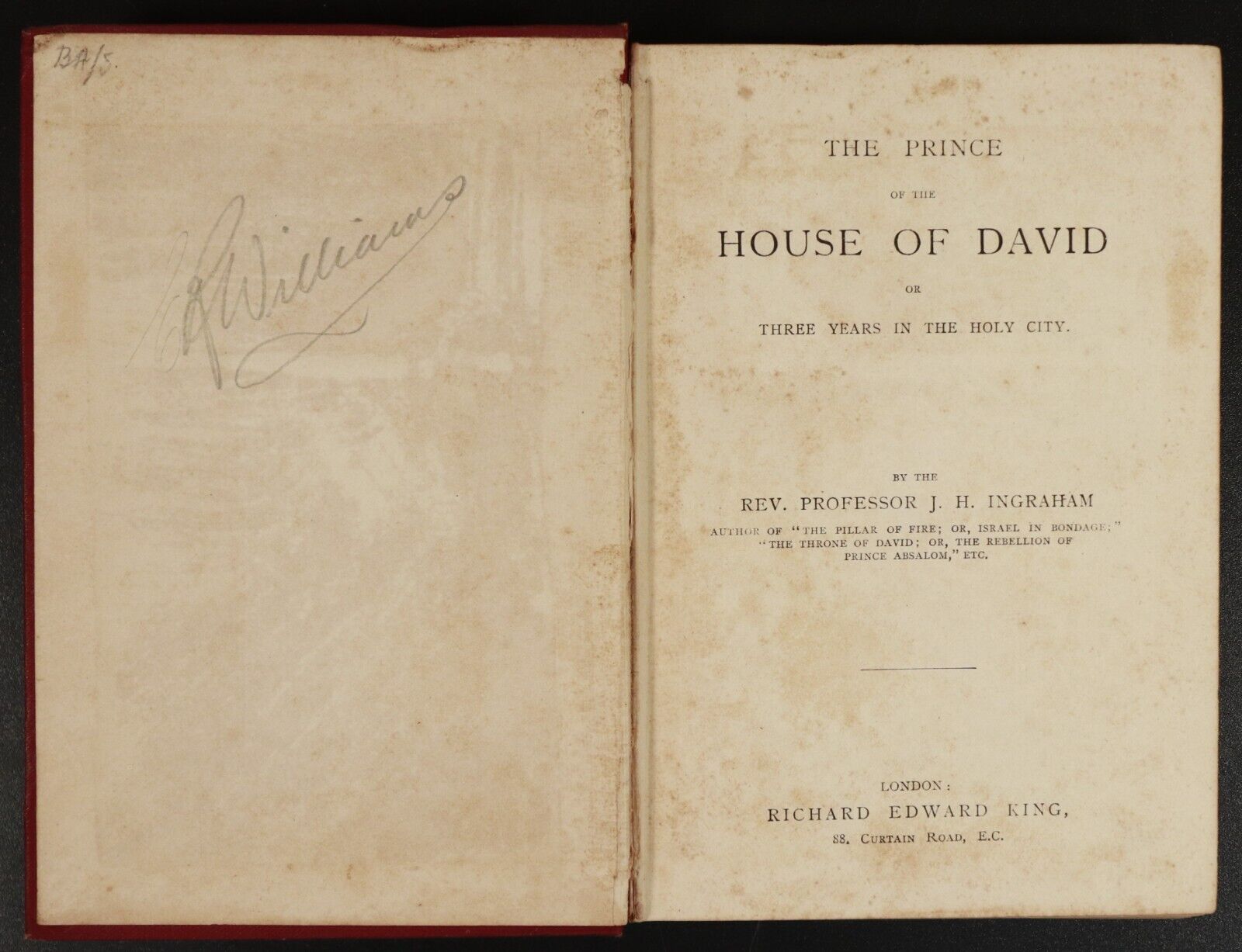 c1894 The Prince Of The House Of David by JH Ingraham Antiquarian Theology Book - 0