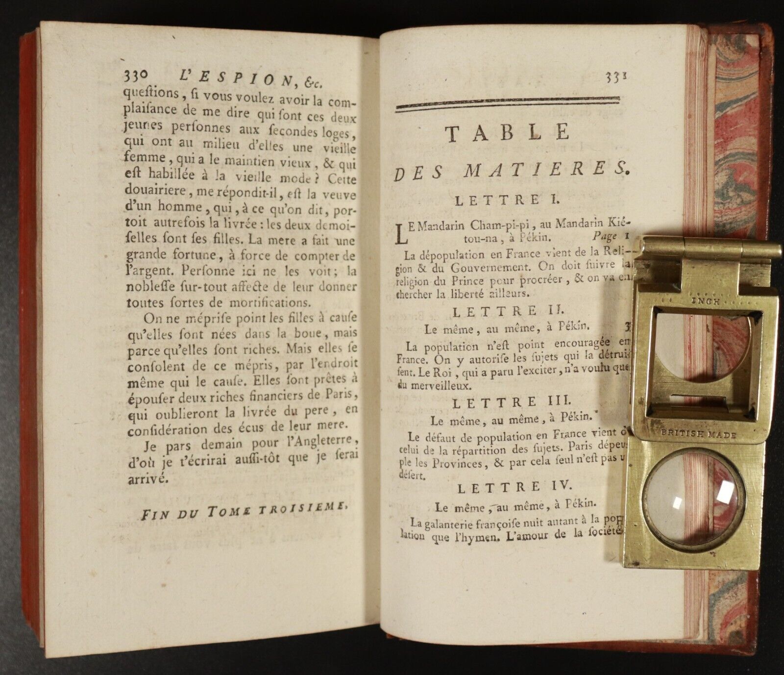 1774 L'Espion Chinois ou L'Envoye Secret De La Cour De Pekin French History Book
