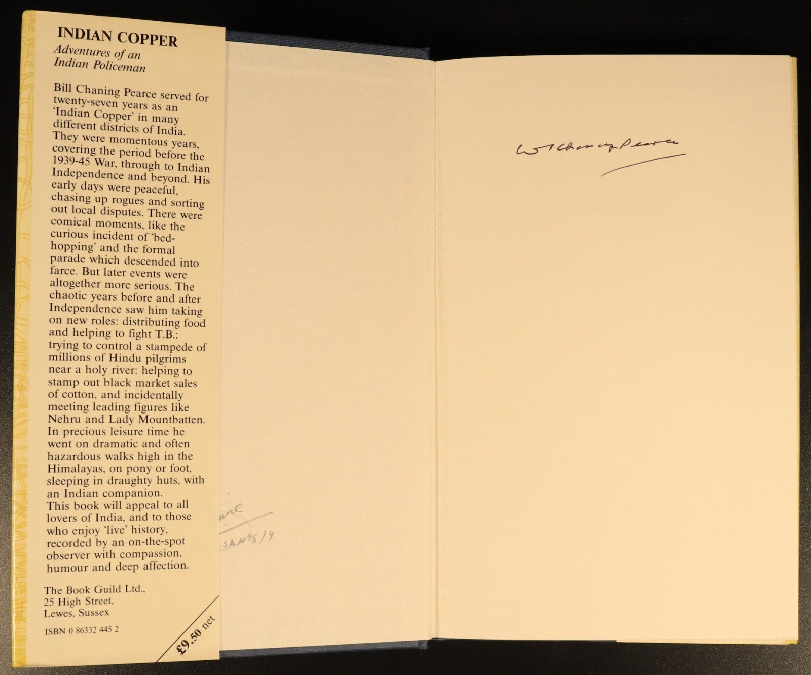 Indian Copper Policeman by Bill C. Pearce Indian History Book SIGNED 1st  Ed