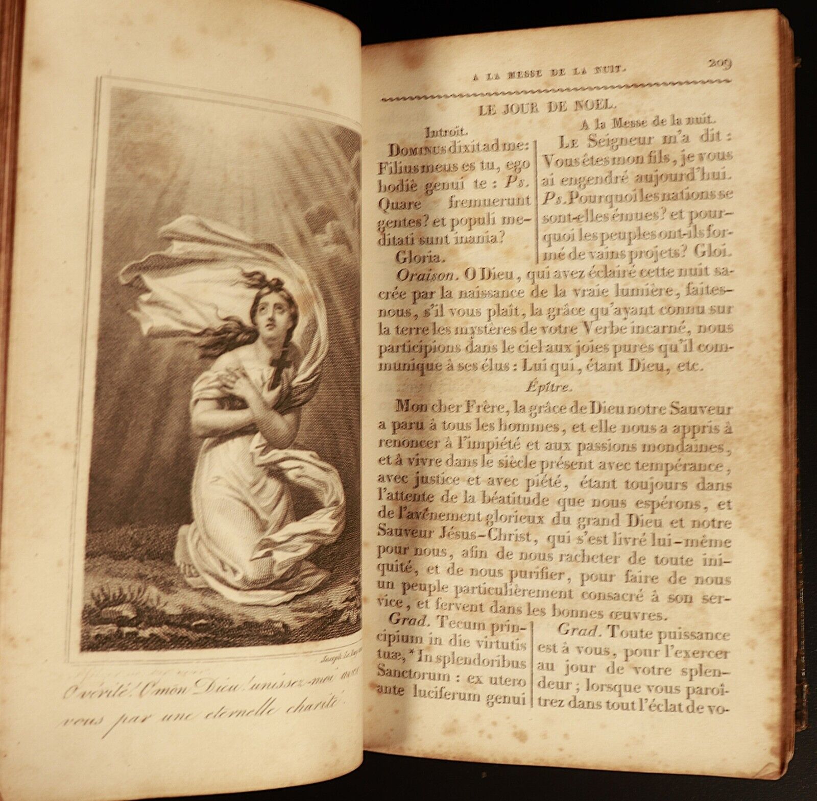 c1828 Le Paroissien Complete Illustrated Antiquarian French Latin Theology Book