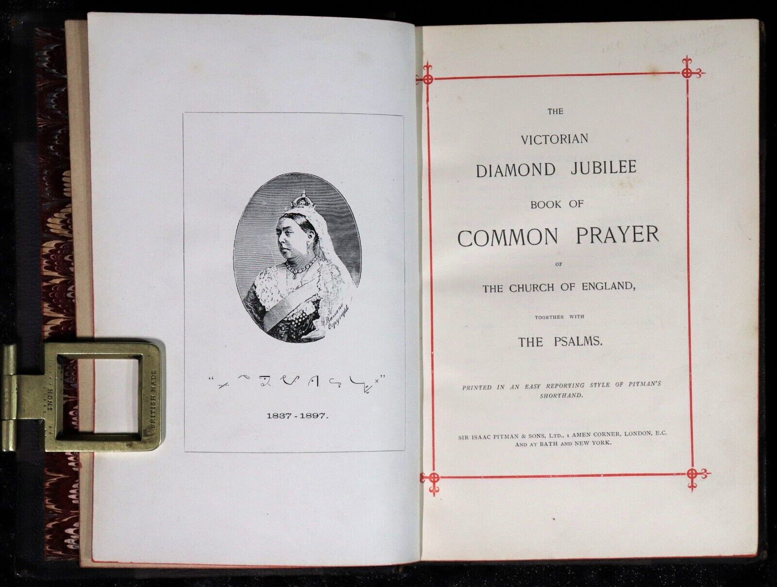 1897 Victorian Diamond Jubilee Book Of Common Prayer Antique Theology Book