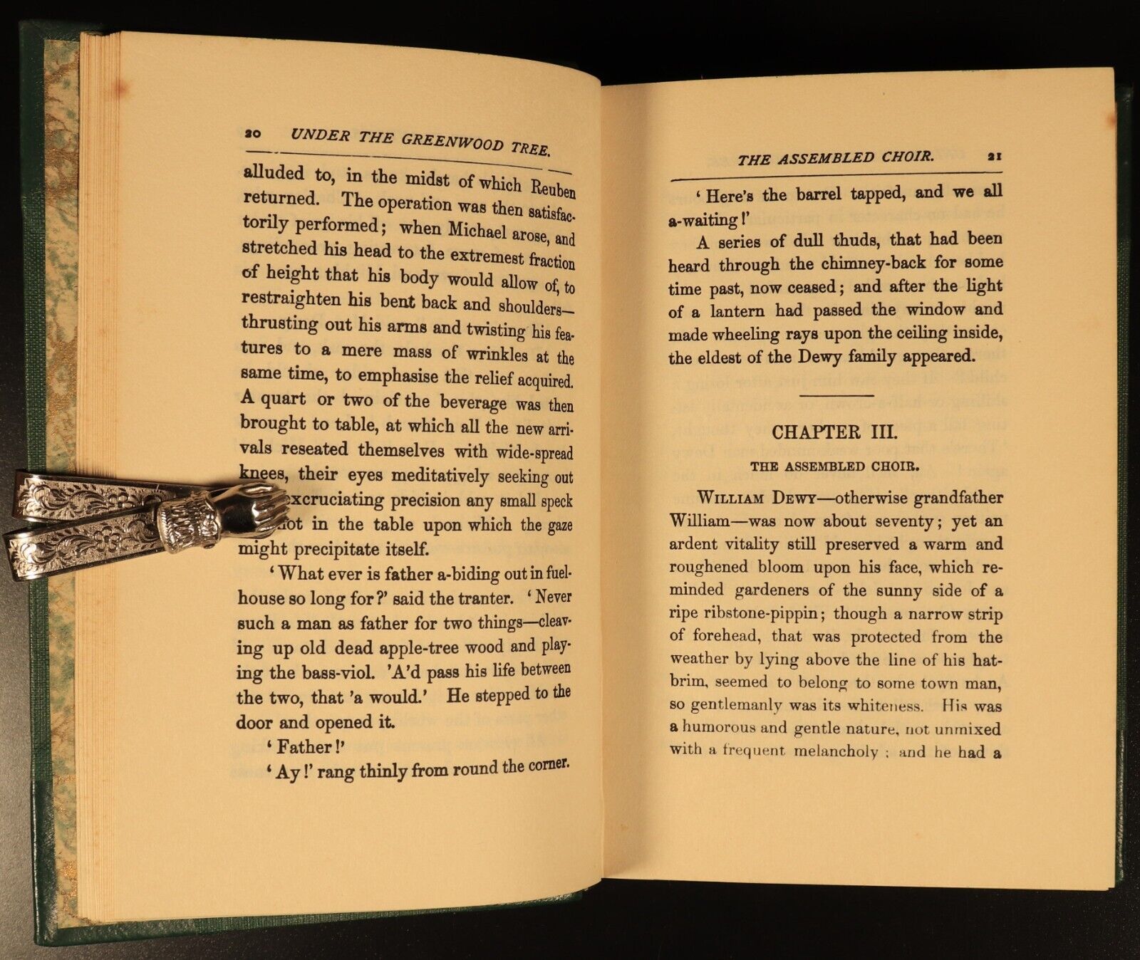 c1930 Under The Greenwood Tree by Thomas Hardy Antique Fiction Book Leather