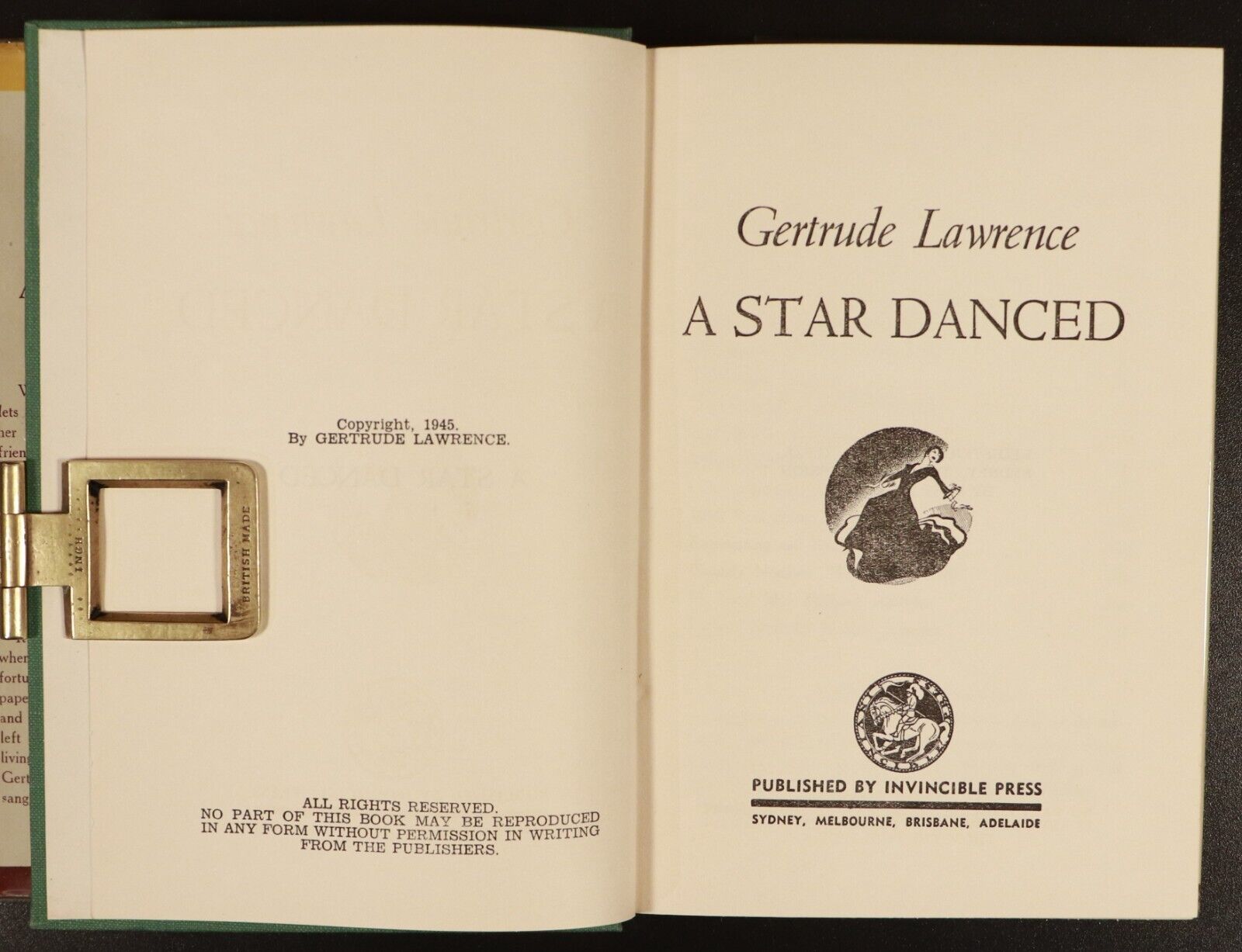 1945 A Star Danced - Gertrude Lawrence Antique Autobiography Book London Musical