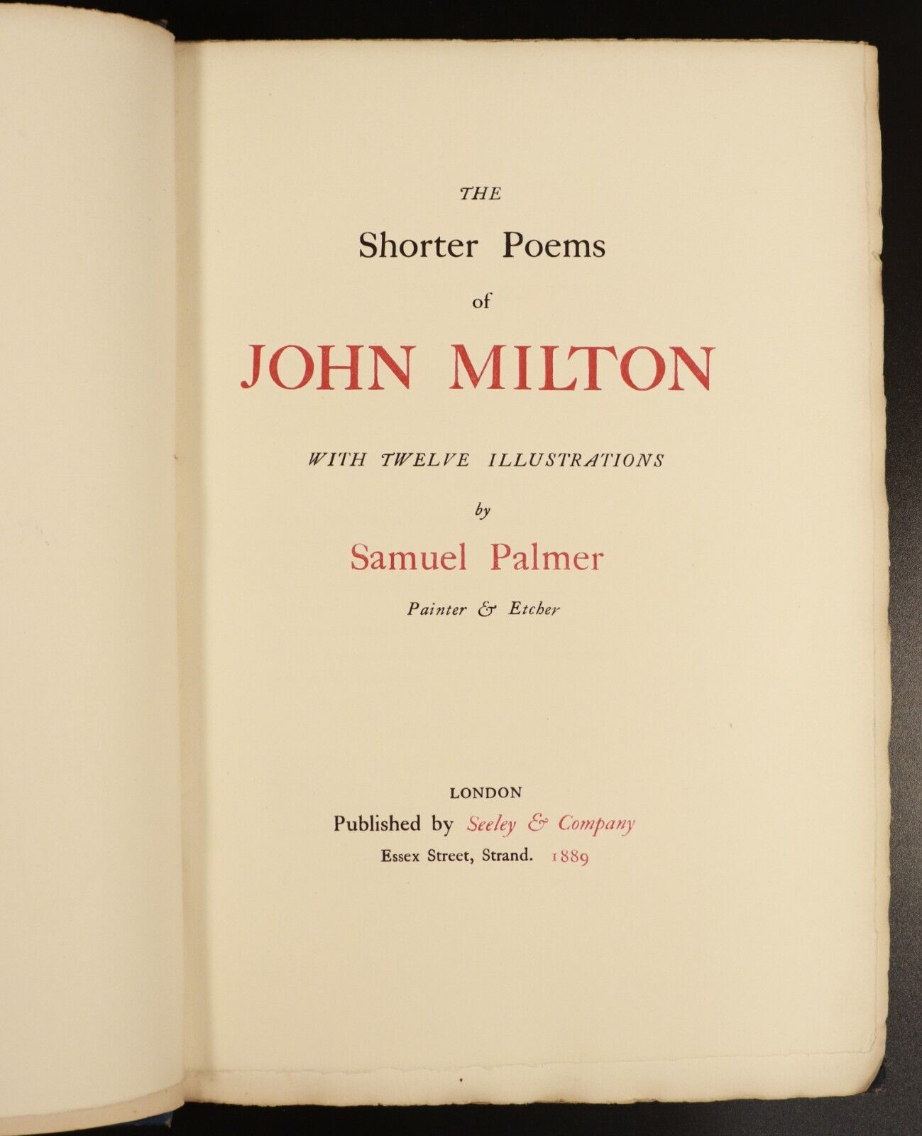1889 The Shorter Poems Of John Milton With Samuel Palmer Antique Poetry Book 1st - 0