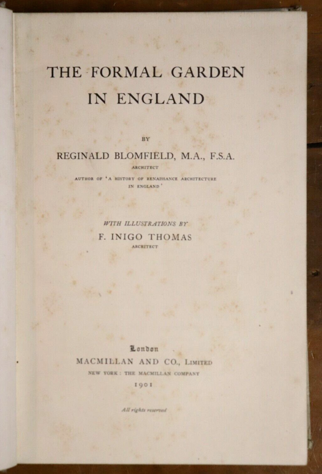 1901 The Formal Garden In England by R. Blomfield Antique Garden Design Book