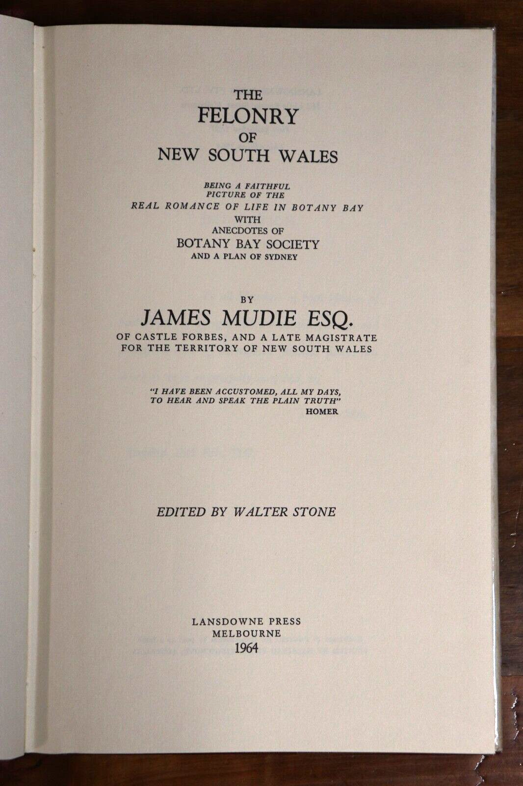 1964 The Felonry Of New South Wales Australian Colonial Convict History Book