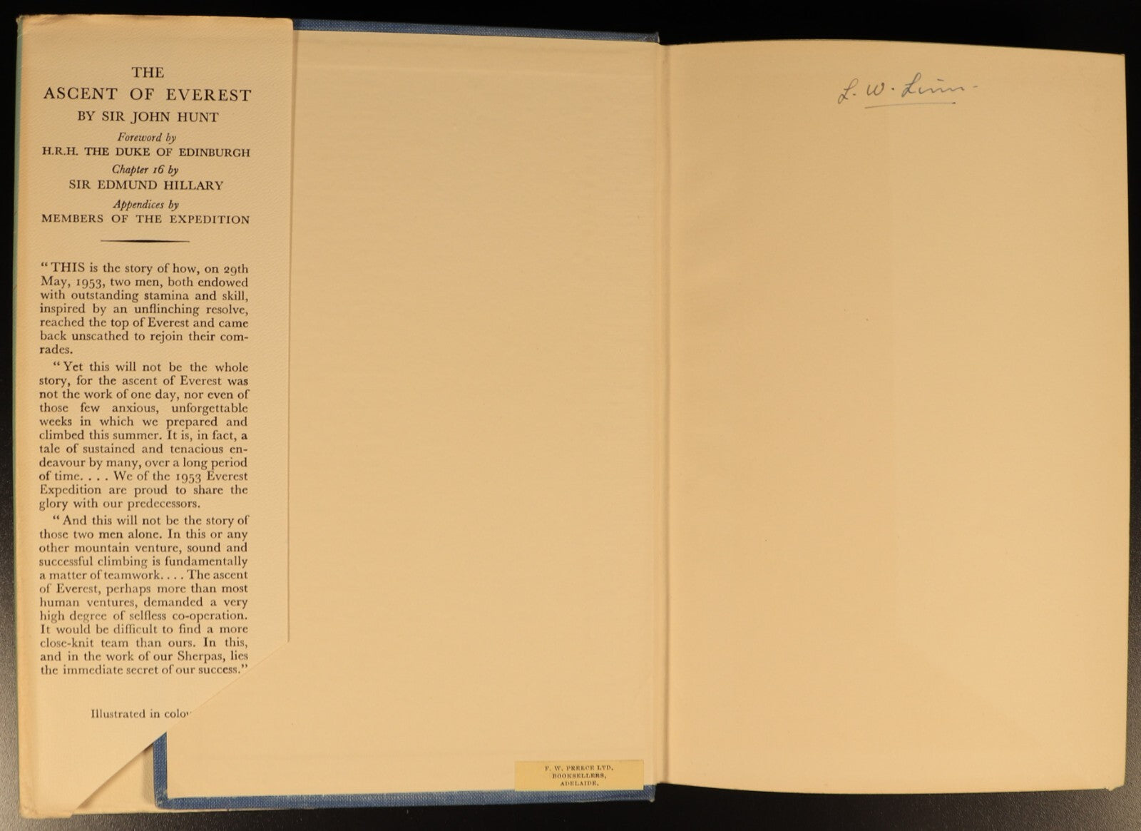 The Ascent Of Everest by John Hunt 1953 1st Ed. Illustrated Mountaineering Book