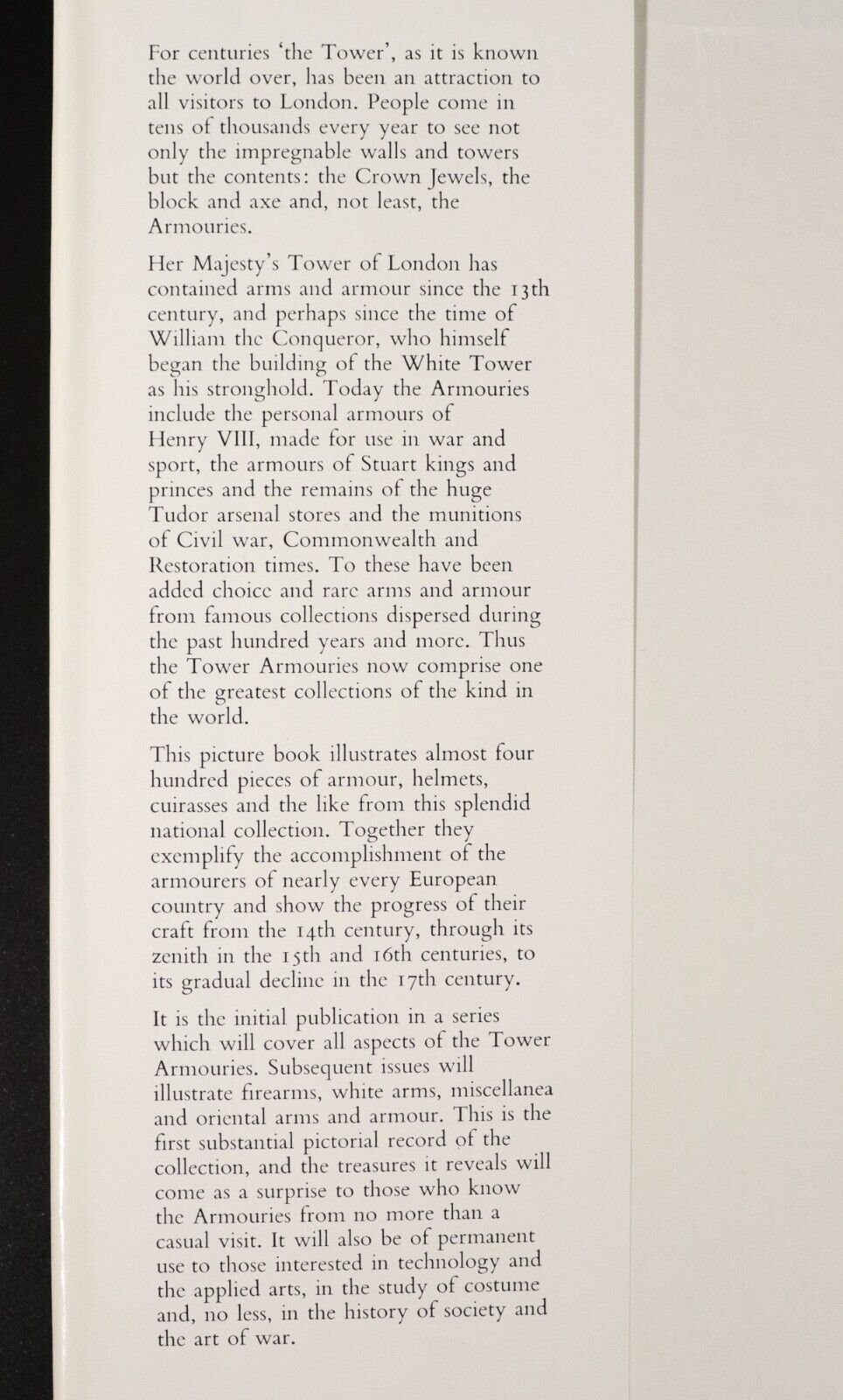 1968 European Armour In The Tower Of London 1st Edition Vintage Military Book