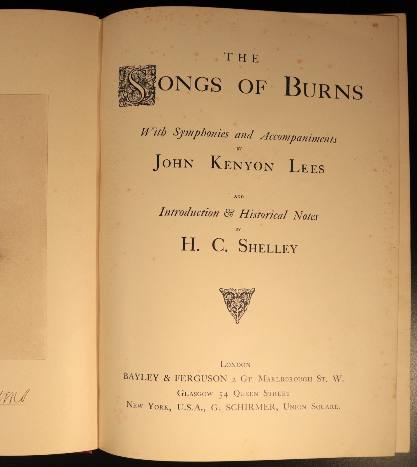 The Songs Of Robert Burns by Lees & Shelley c1896 Antique Poetry History Book