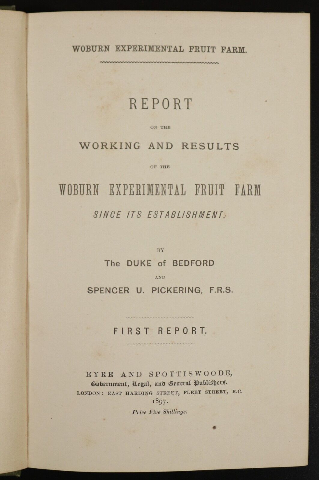 1897 Woburn Experimental Fruit Farm - Antique Natural History & Farming Book