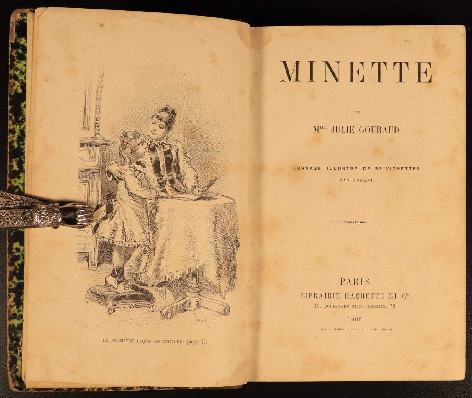 1886 Minette by Julie Gouraud Antiquarian Illustrated French Fiction Book