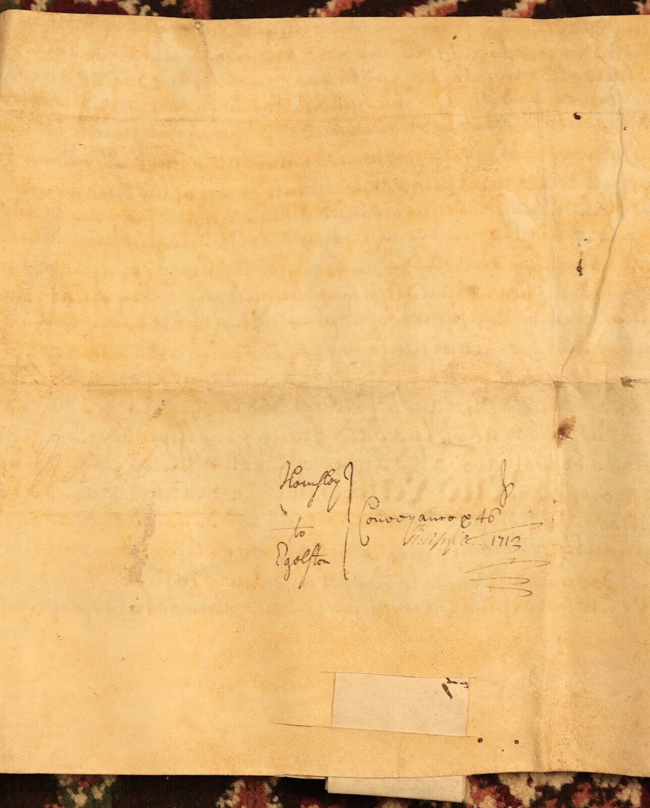 1712 Indenture Conveyance English Legal Document Manuscript Vellum Lease 11th