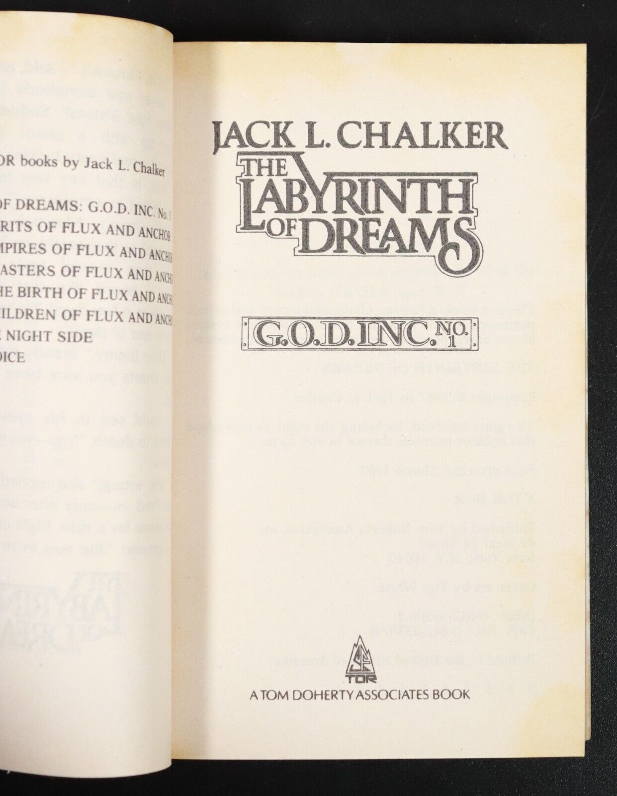 1987 3vol G.O.D. INC by JL Chalker Science Fiction Book Set 1st Editions
