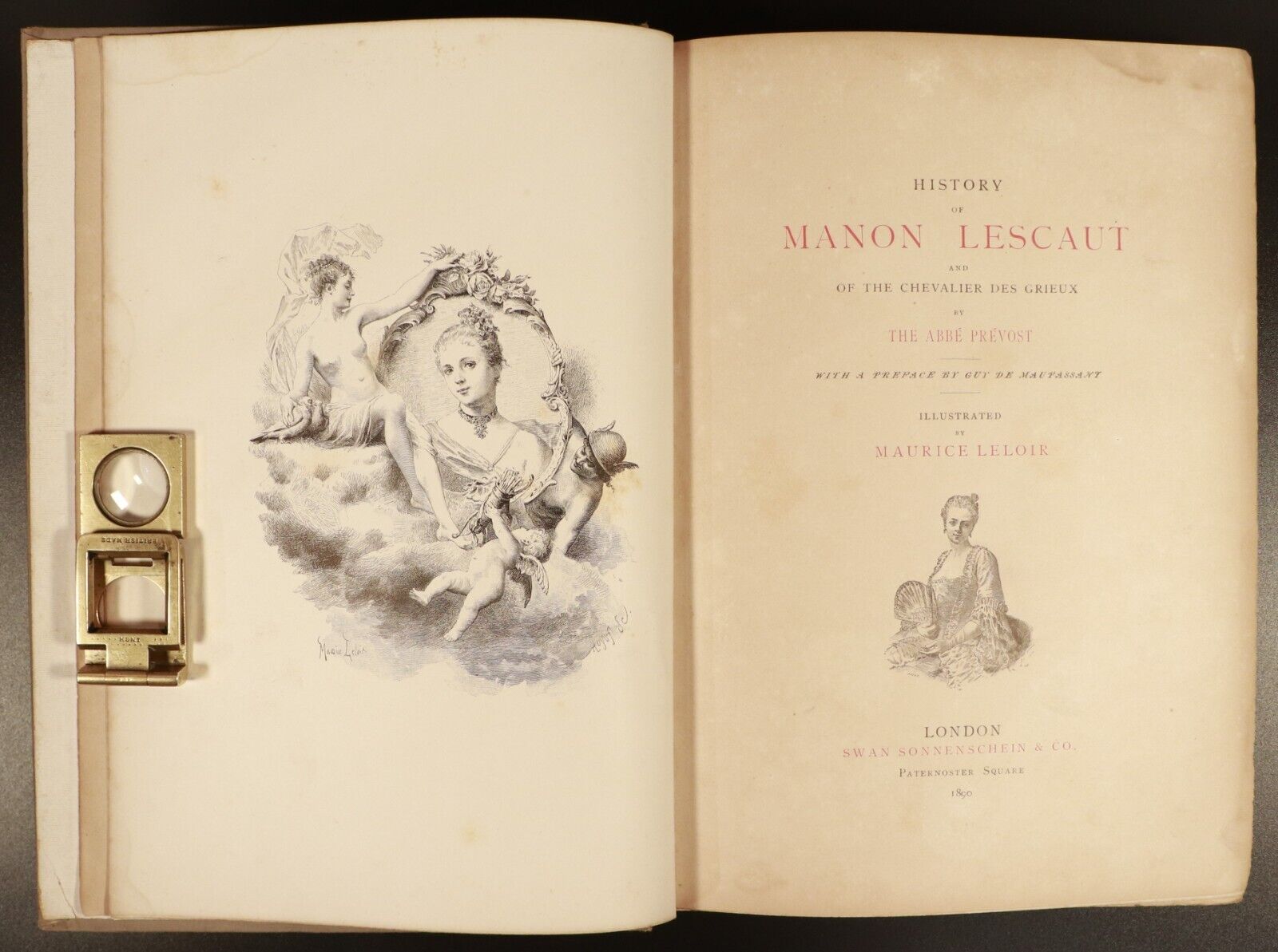 1890 History Of Manon Lescaut by The Abbe Prevost Antique Art & History Book - 0