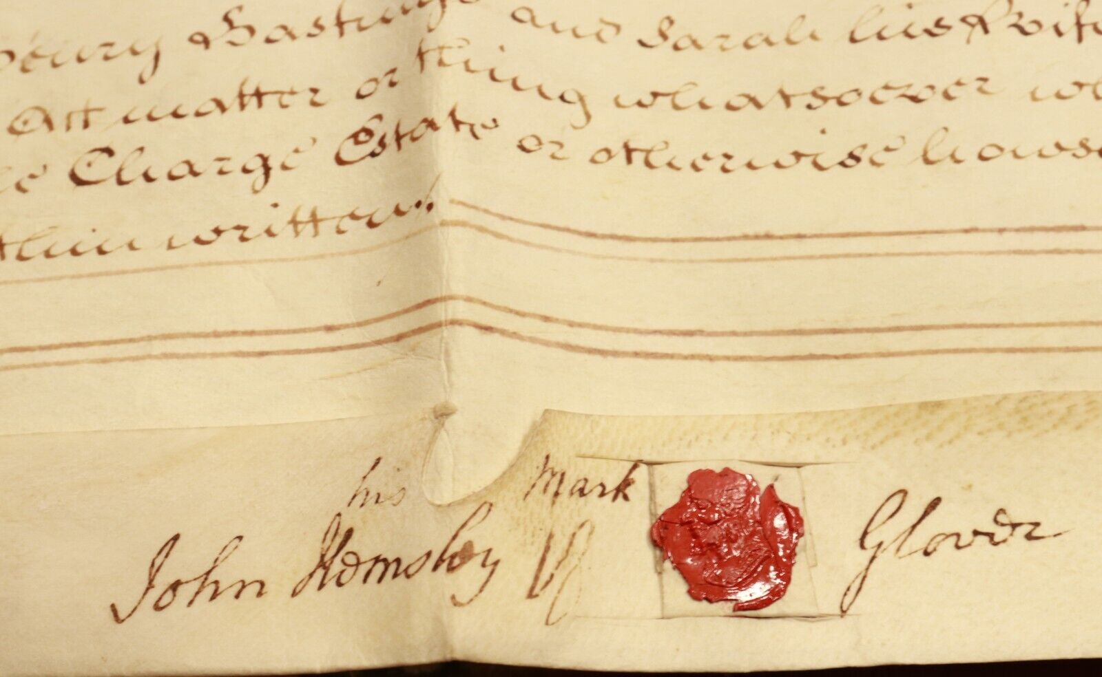 1772 Indenture Conveyance British Legal Document Manuscript Vellum Wax Sealed