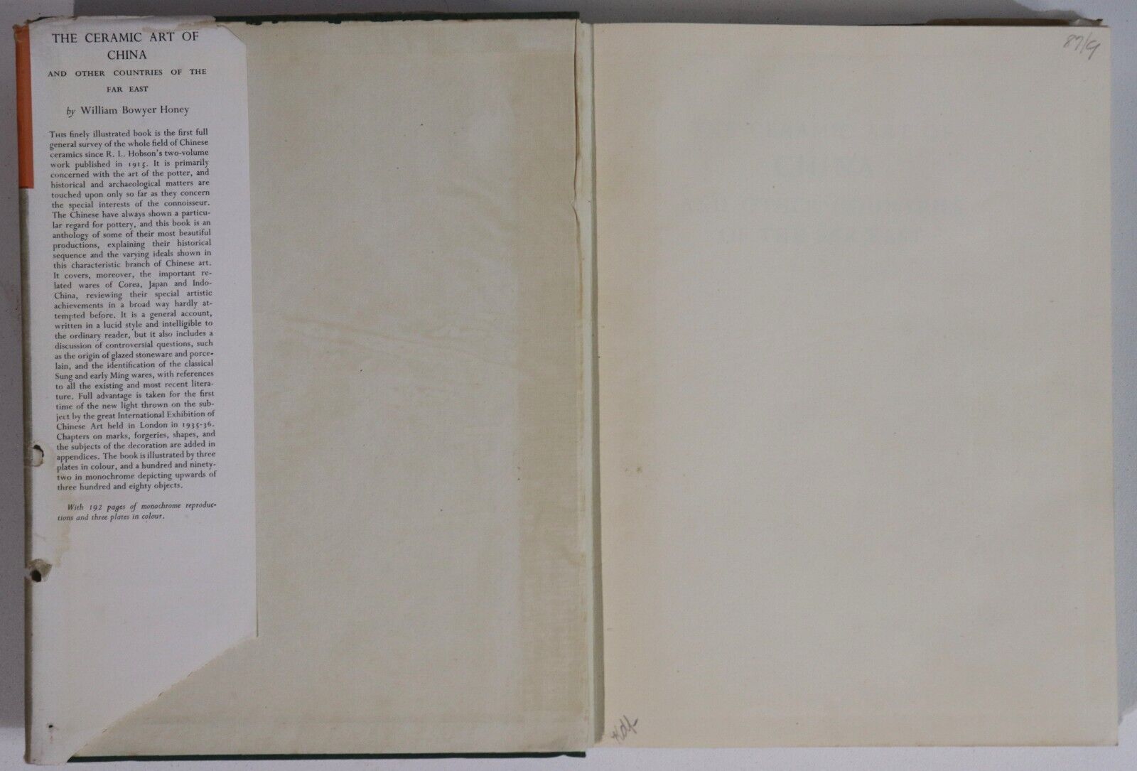 1945 The Ceramic Art Of China Antique Collectible Reference Book William B Honey