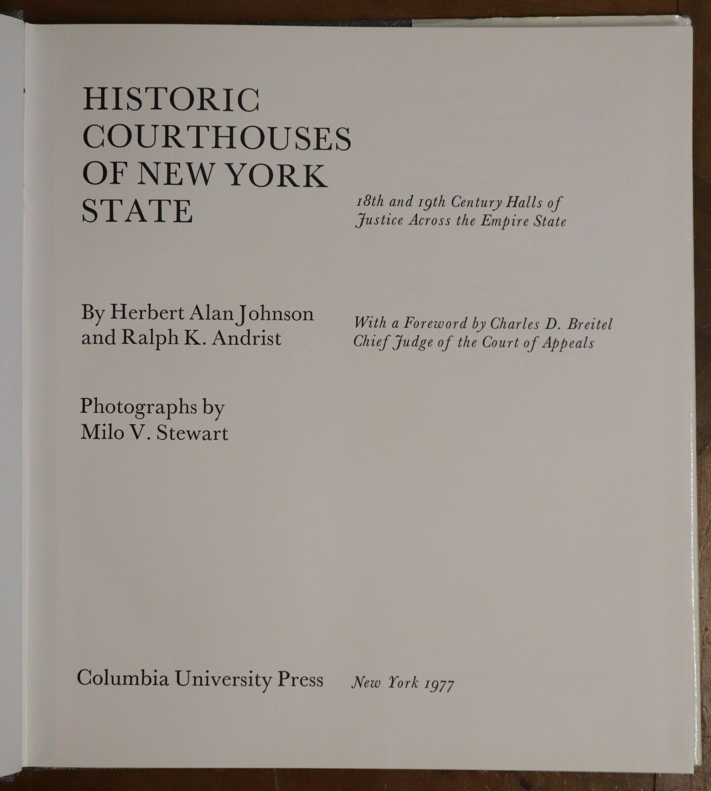 1977 Historic Courthouses of New York State 1st Edition Architecture Book