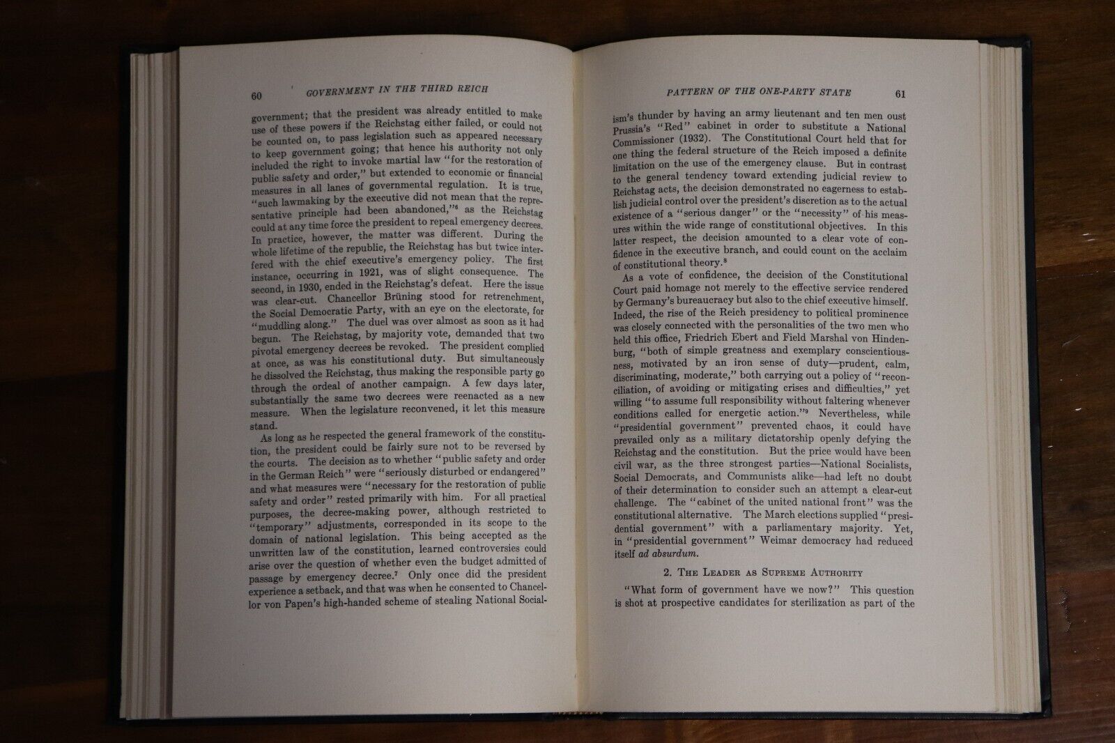 1936 Government In The Third Reich Antique German Political History Book