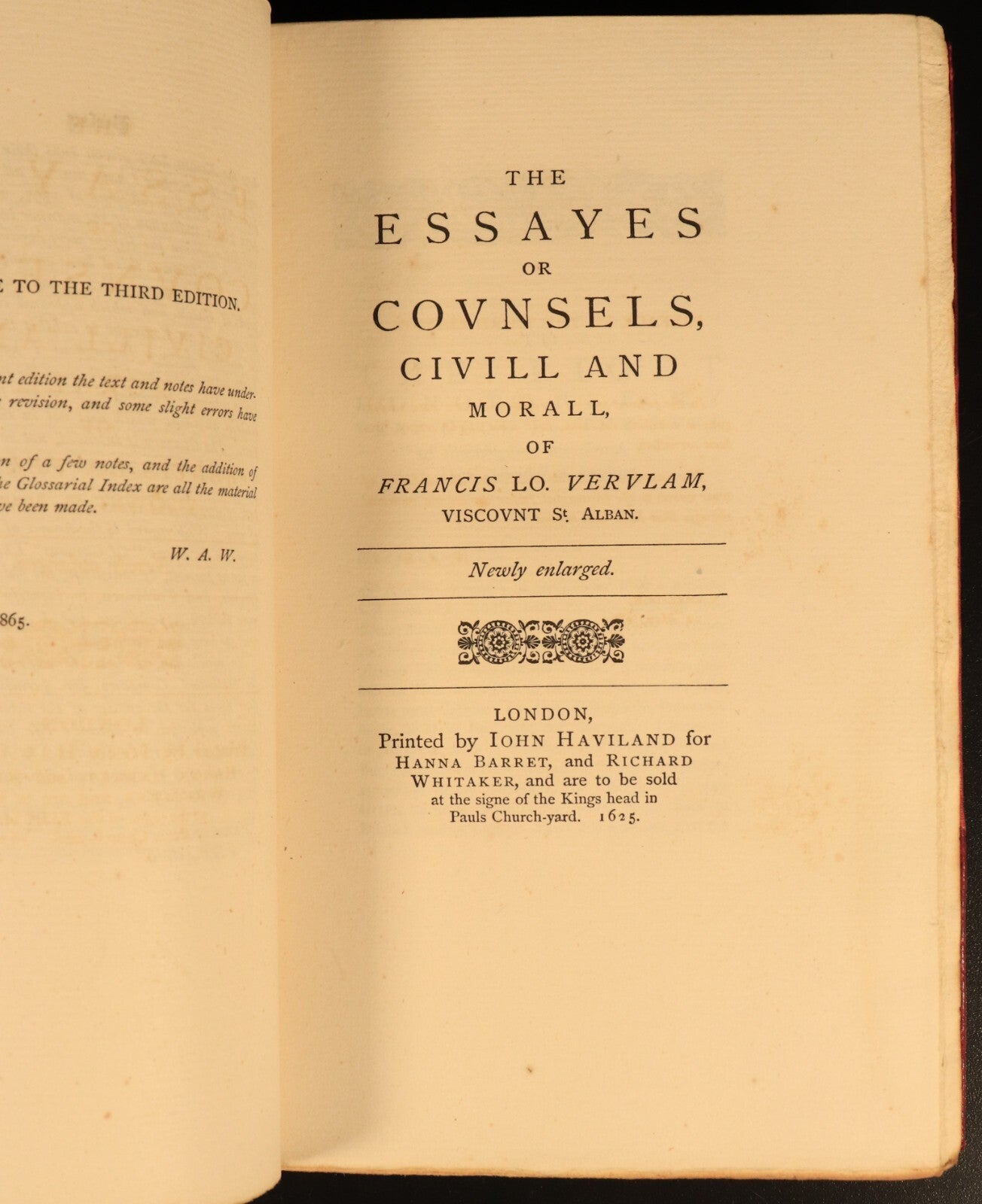 1891 Bacon's Essays Colours Of Good & Evil Antique British Philosophy Book