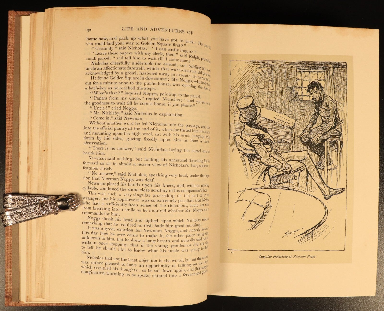 1912 Nicholas Nickleby by Charles Dickens Antique Fiction Book Gresham V4