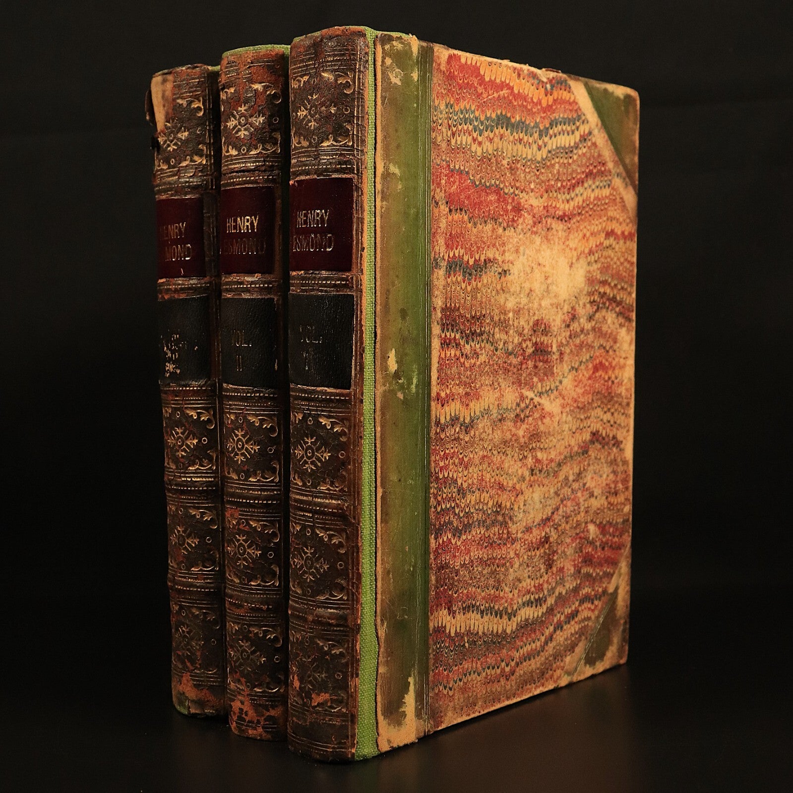 1852 3vol History Of Henry Esmond by Thackeray Antique Fiction Book Set 1st Ed.