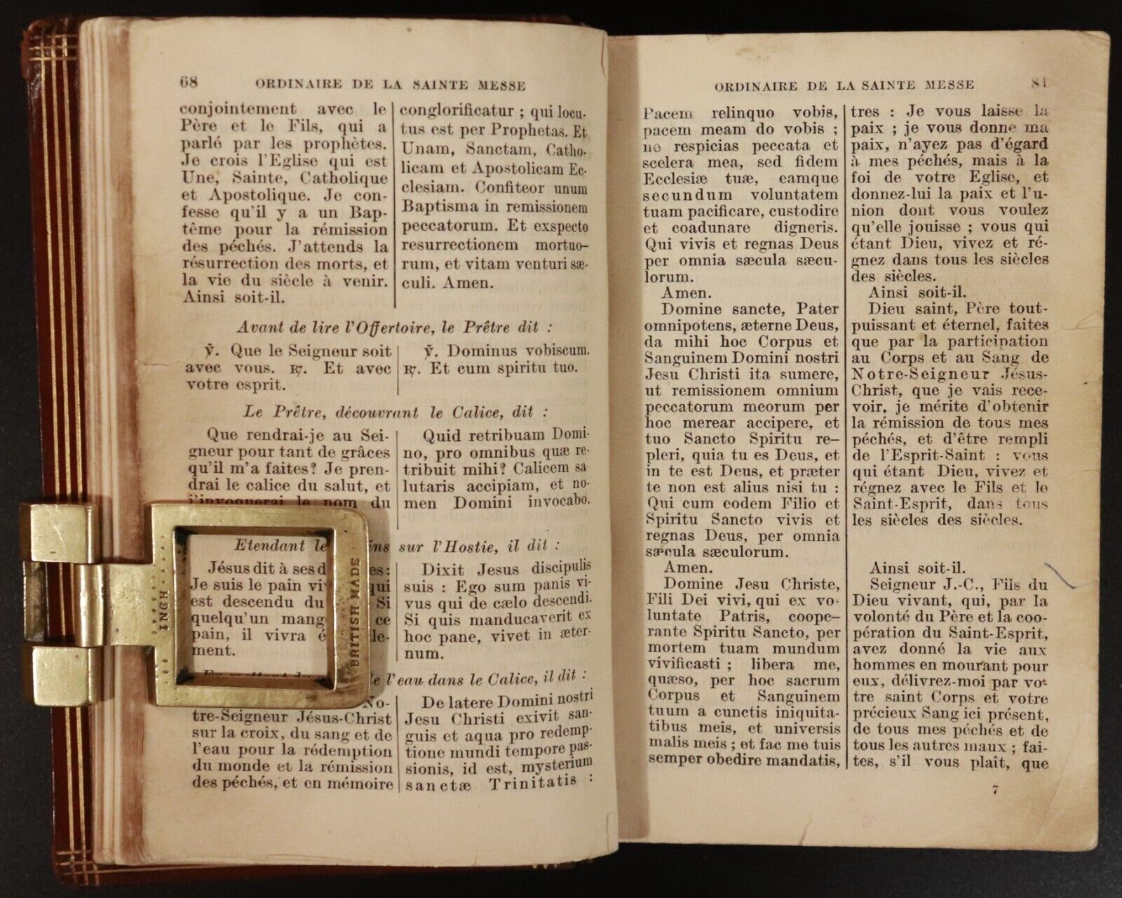 1925 Paroissien Complet ou Heures A L'Usage Du Diocese De Lyon Antique Book