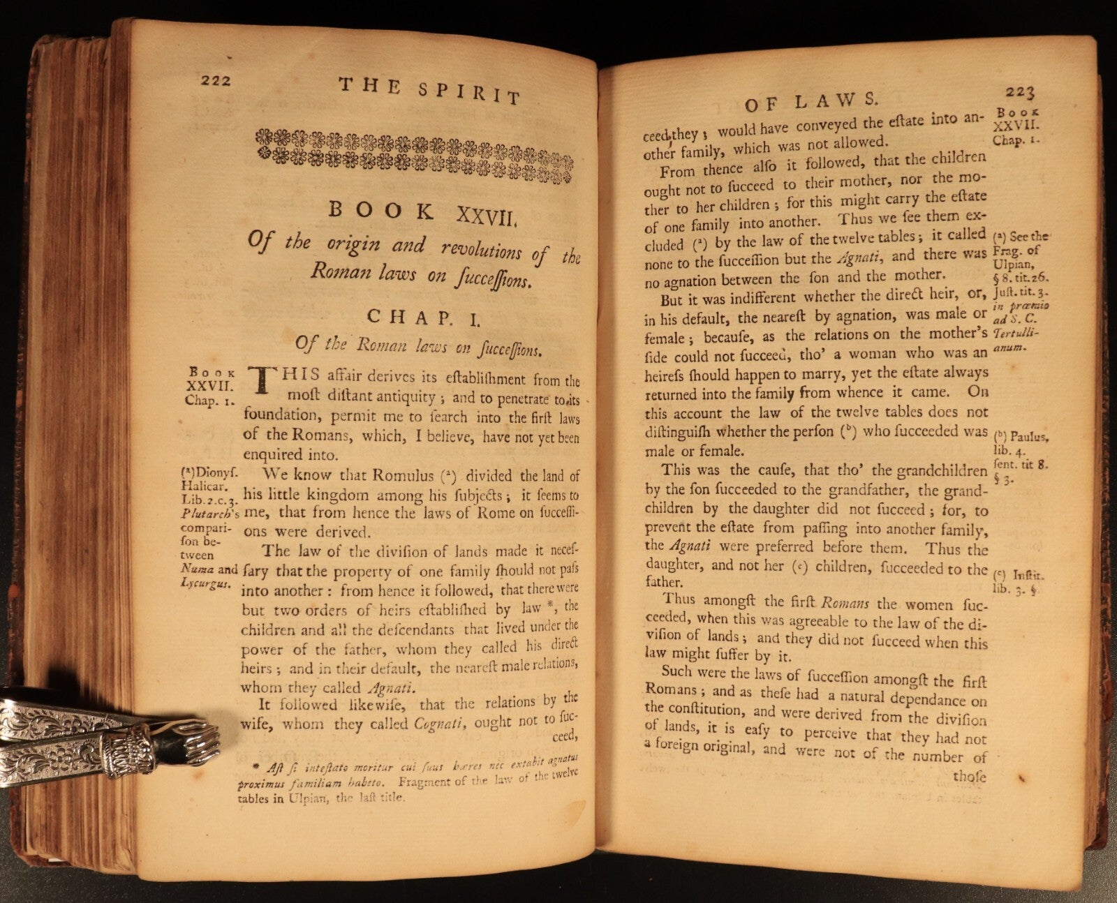 1750 The Spirit Of The Laws by M. De Secondat Antiquarian Legal History Book V2