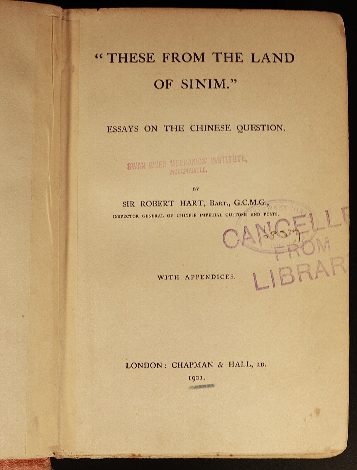 1901 These From The Land Of Sinim Rare 1st Edition Chinese History Book