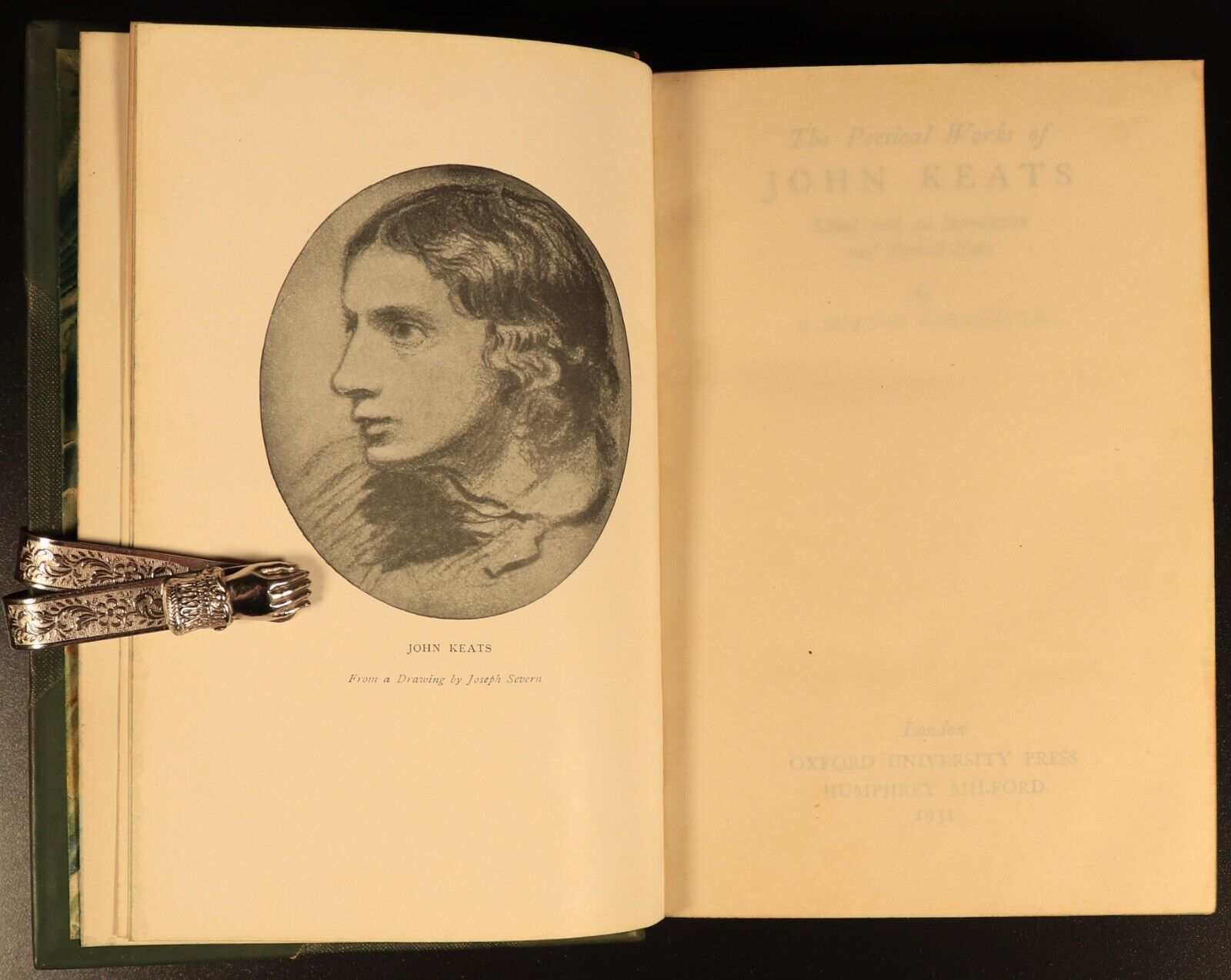 The Poetical Works Of John Keats 1931 Antique British Poetry Book Leather Bind