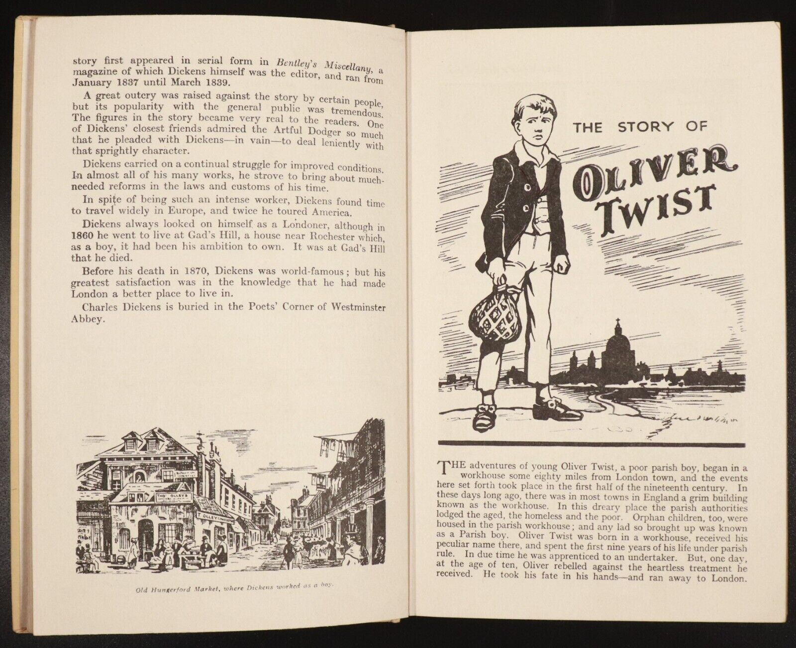 c1960 Story Of Oliver Twist Told In Pictures by C Dickens Vintage Childrens Book