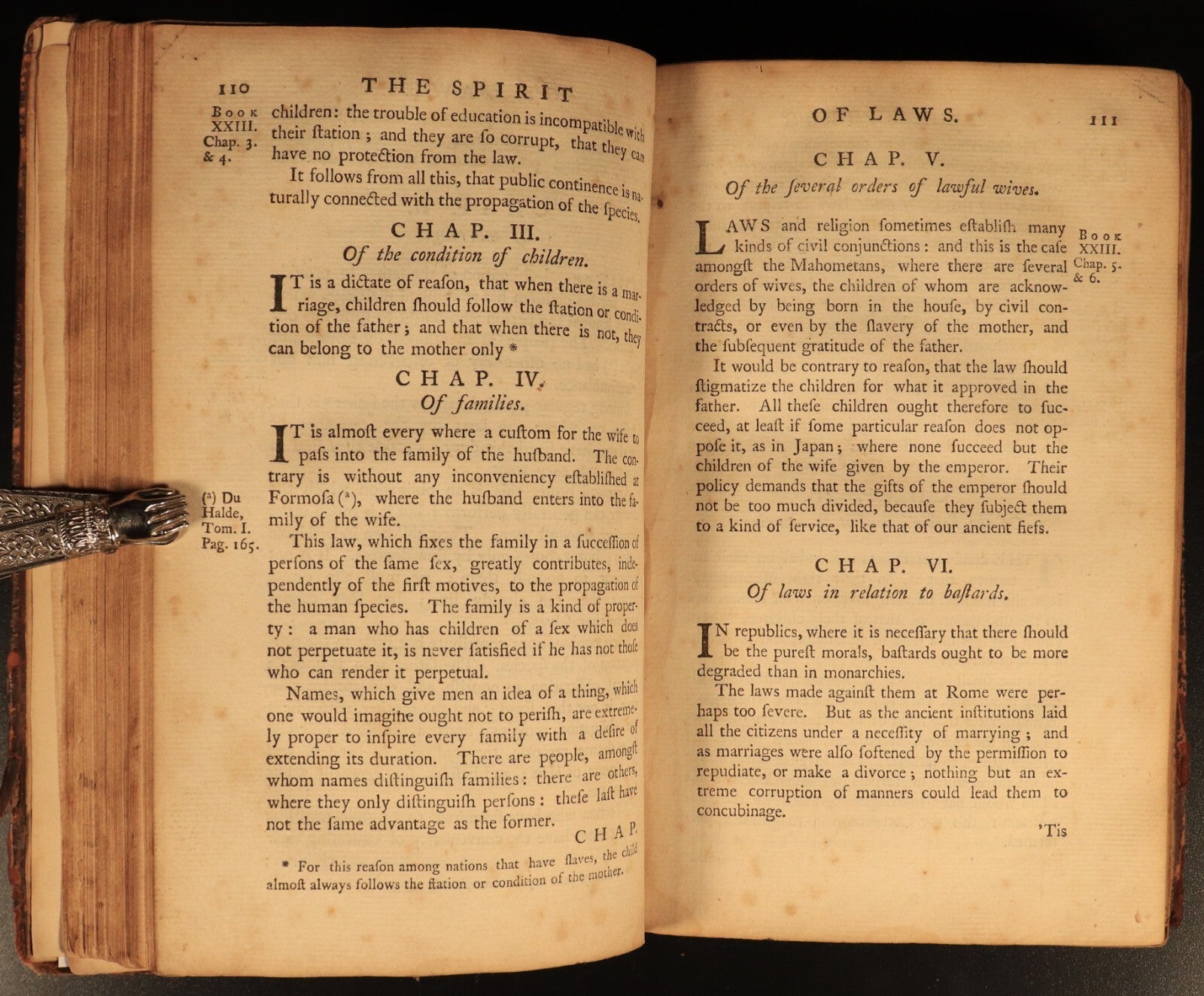 1750 The Spirit Of The Laws by M. De Secondat Antiquarian Legal History Book V2