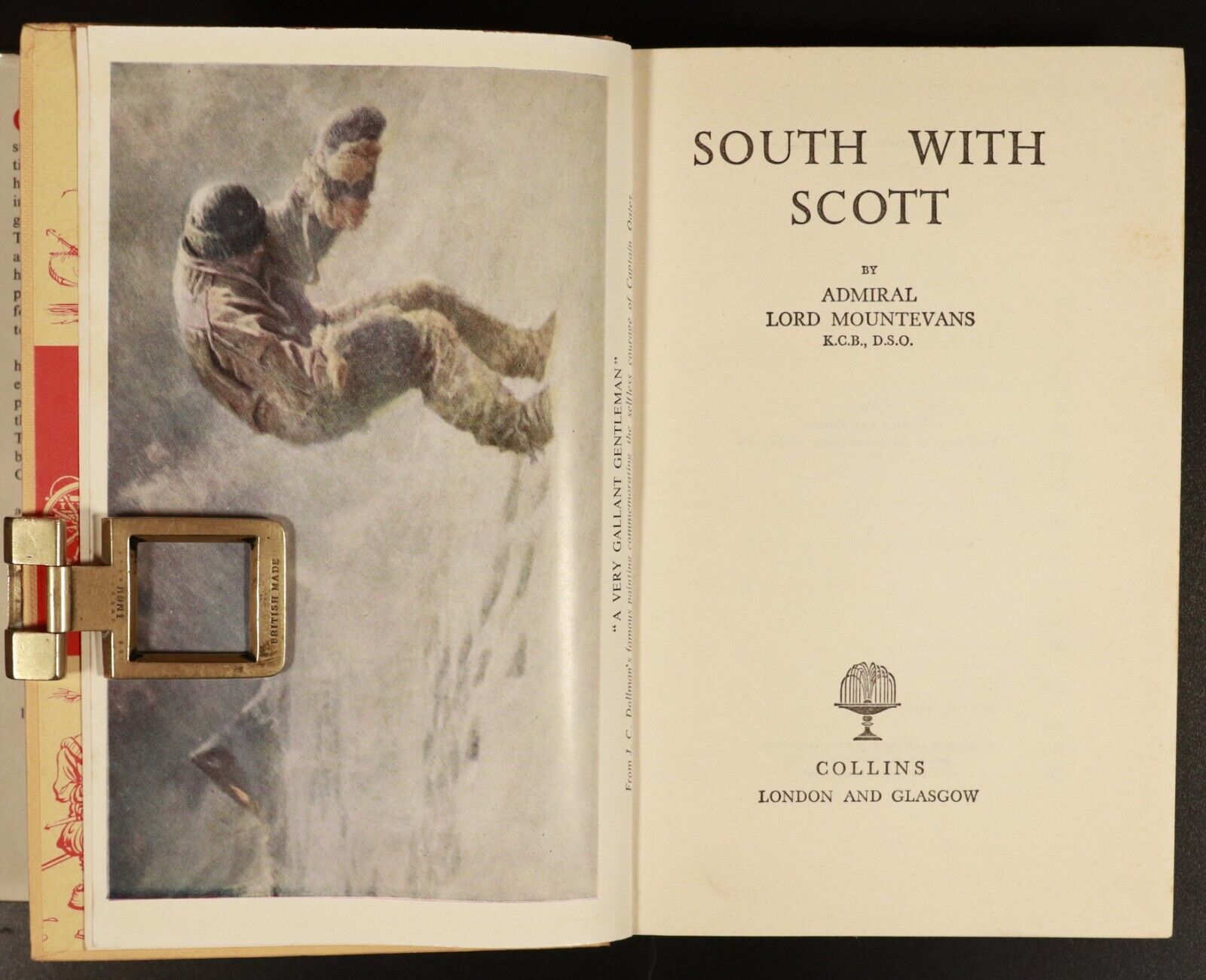 1957 South With Scott by Lord Mountevans 1st Edition Antarctic Exploration Book