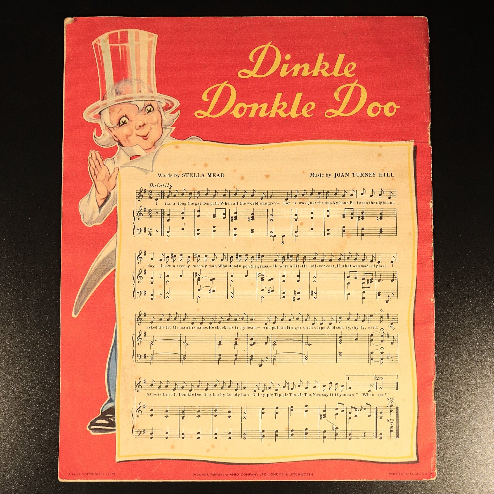 Dinkle Donkle Doo by Stella Mead c1941 RARE Antique Illustrated Childrens Book - 0