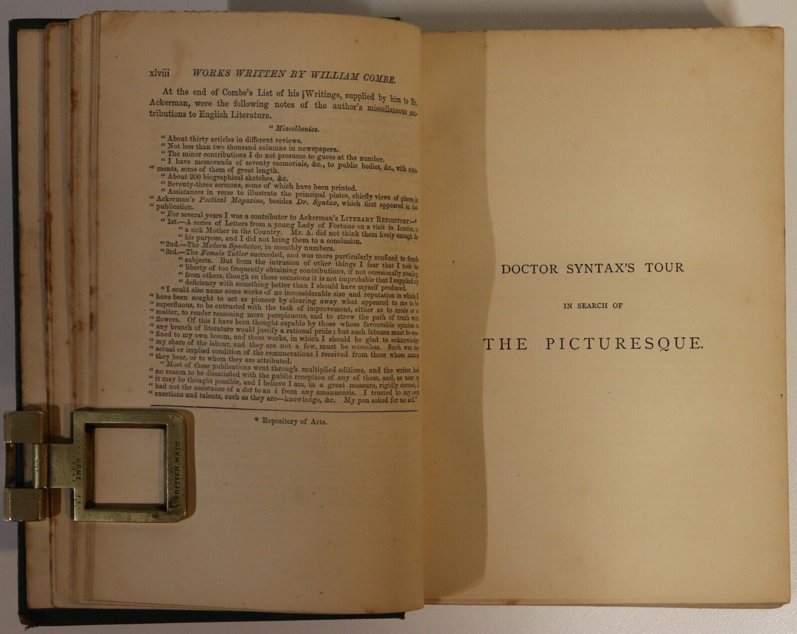 1869 Doctor Syntax's Three Tours by William Combe Antique British Fiction Book